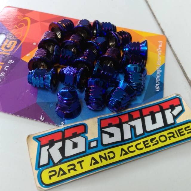 mur topi head/kop 12 M8 probolt blue ninja 150 r/rr, mio, fino, soul heng thailand harga satuan