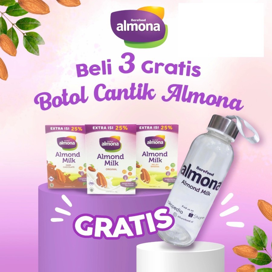 ALMONA ALMOND MILK / SUSU ALMOND ASLI 175GR - 6 VARIAN RASA