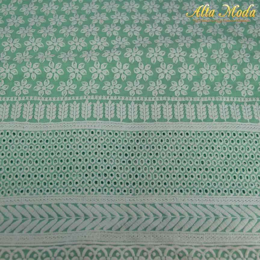 

Alta Moda Cotton Embroidery Aquamarine Motif Bunga Putih (1M)