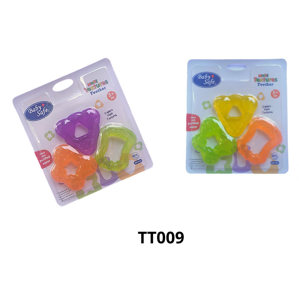 Baby Safe Teether Mainan Gigitan Bayi Easy Grip Rubber Cooling Teether With Purified Water