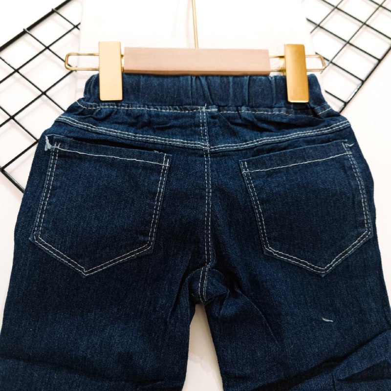 Promo !! Celana anak cewek / celana jeans cutbray in love ukuran 1bulan-3tahun (navy) / Celana anak import