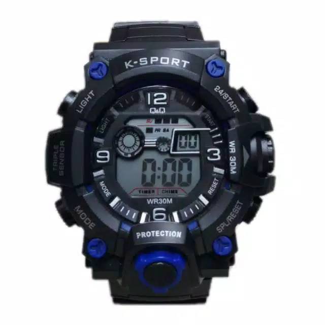 JAM TANGAN PRIA Q&amp;Q DIGITAL STRAP RUBBER BW-16