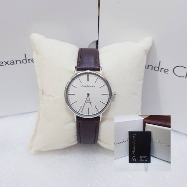 ALEXANDRE CHRISTIE AC 8625 SILVER WHITE JAM TANGAN WANITA ORIGINAL
