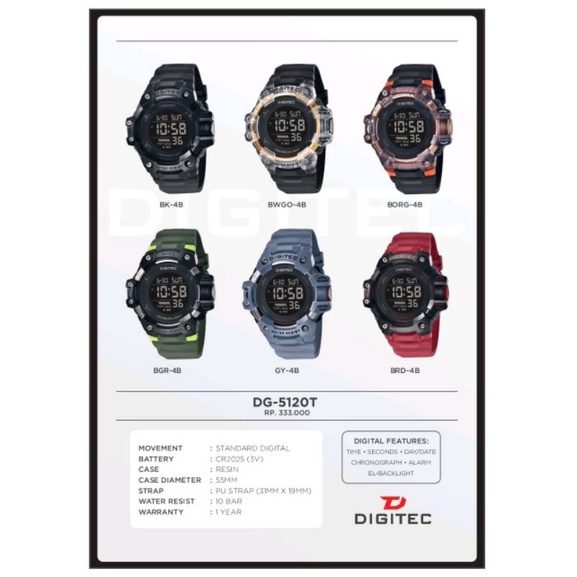 Jam Tangan 5120 Digitec Original Jam Tangan Terlaris DG 5120 DS OUTDOOR