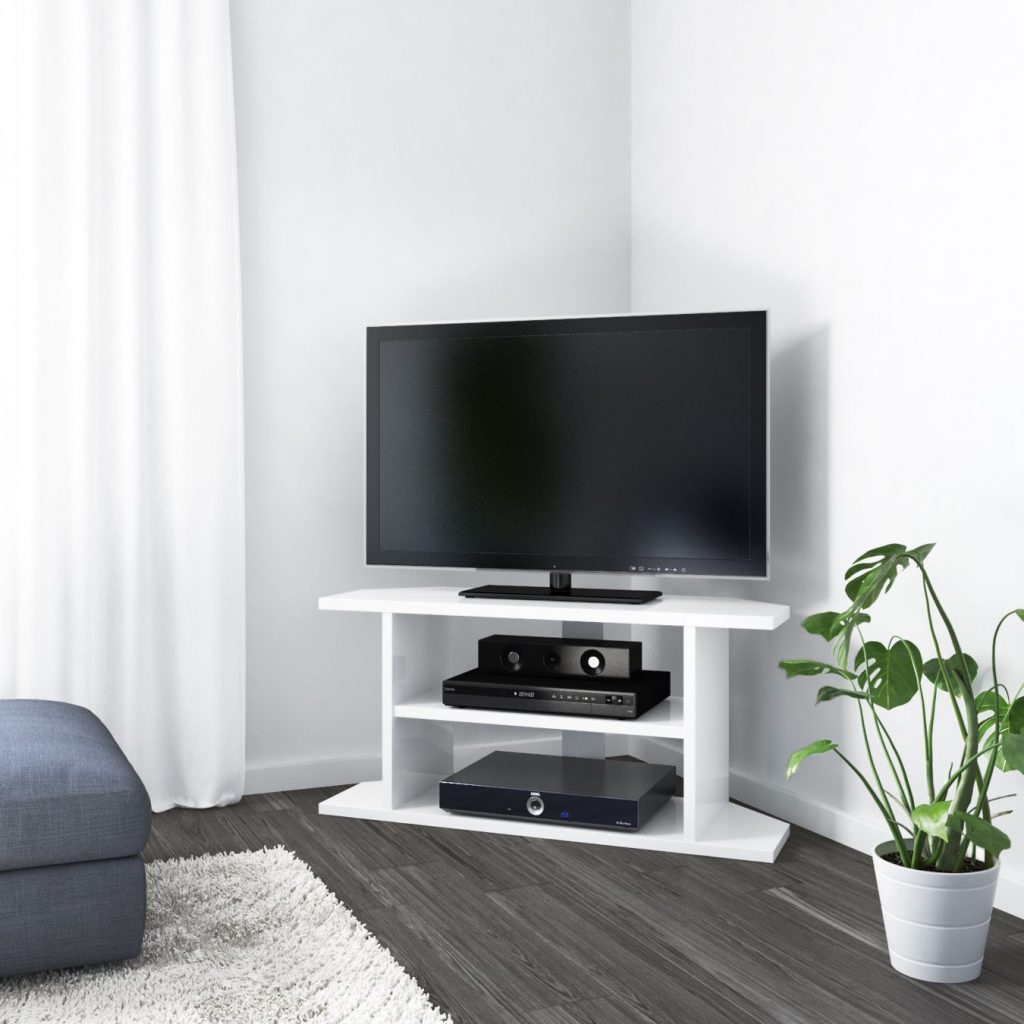 Meja TV Minimalis Modern Harga Ekonomis 100 cm / Lemari TV Elegan Aesthetic White (Non Rakitan Tingg