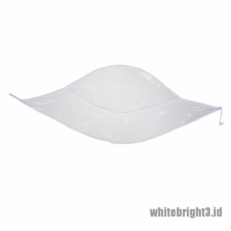 ❤White3 Warna Putih❤ 1pc Topi Bonnet Pelindung Rambut Dari Hujan Bahan Plastik Untuk Wanita
