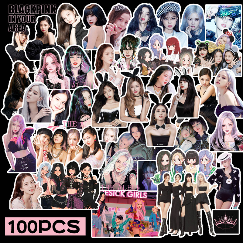 100pcs Stiker KPOP BLACKPINK Untuk Dekorasi ALBUM Fotoscrapbookdiary DIY