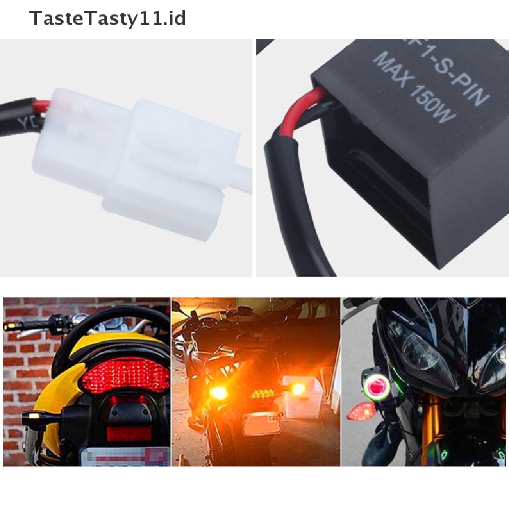 【TasteTasty】 12VDC 180W Auto Flasher Relay with Buzzer 3 Pin Motorcycle LED Turn Signal .