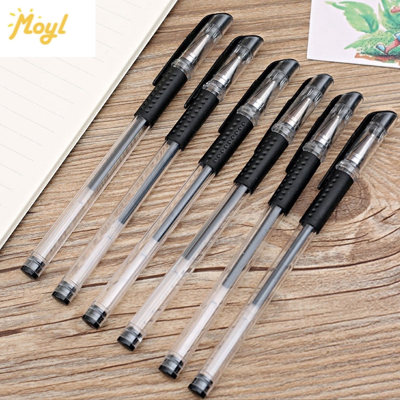 ✨Ready Stock✨Transparent Black Gel Pen 0.5mm Refill Office Supplies Signature Pen Student Stationery