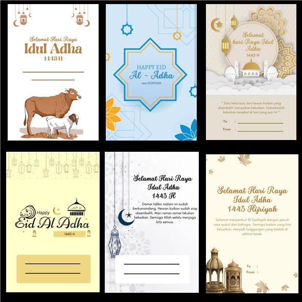 Kartu Ucapan / hang tag Lebaran Idul Adha / Hangtag Idul Qurban Kurban Series