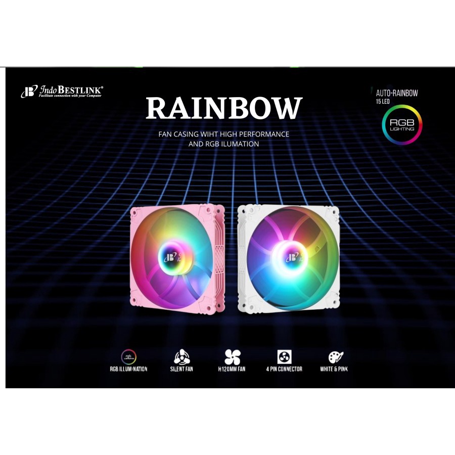 Fan CPU Case Indobestlink Rainbow / Fan Casing cpu Rainbow / fan cpu 12cm