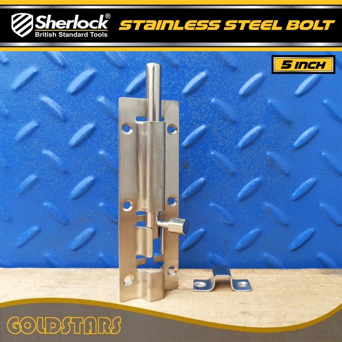 Grendel Slot Kunci Pintu 5 inch Sherlock Stainless Steel