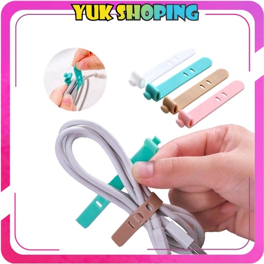 ✧YUKSHOPING✧ Pengikat Kabel Charger Headset Organizer Cable Clip Cord Holder Pengikat Penggulung R51