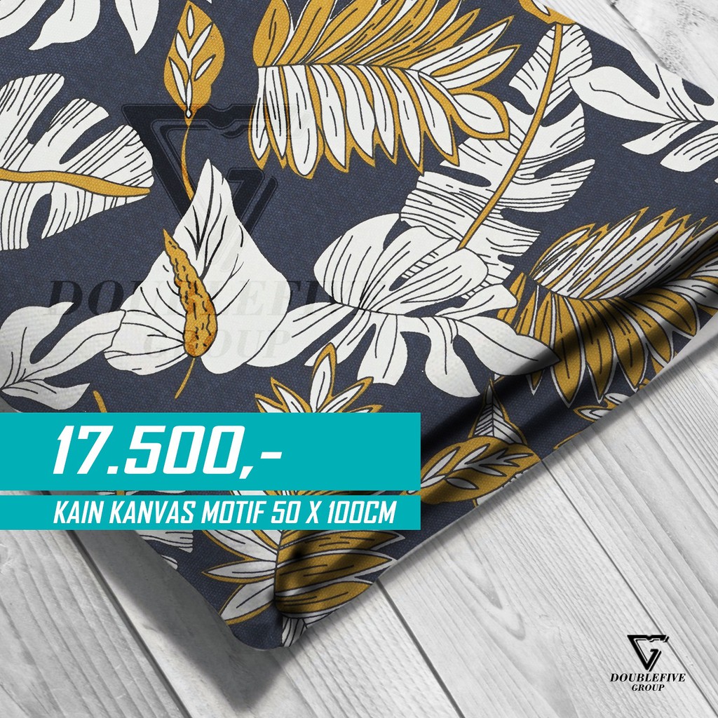 Kain Kanvas Meteran Motif 50 x 100 Cm - Tropikal Kuning