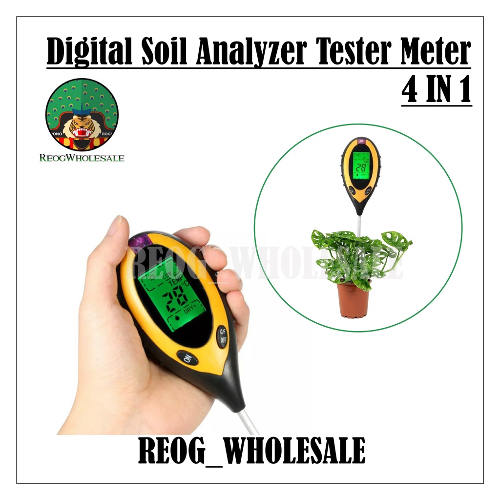 Digital Soil Analyzer Tester Meter Alat Ukur pH Tanah 4 in 1