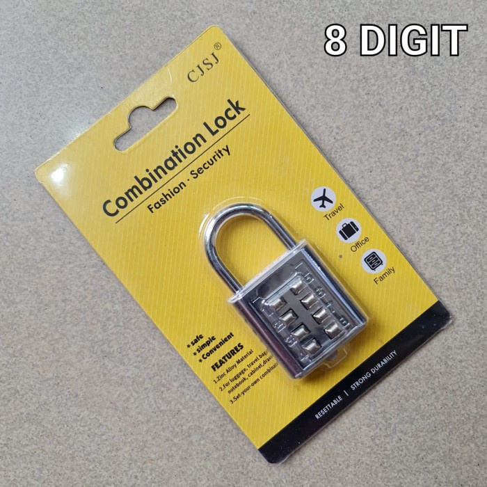 Gembok Nomor 8 Digit Combination Lock