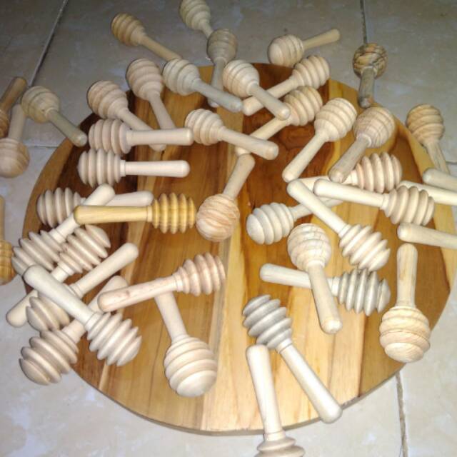 Honey Dipper: Sendok Madu Kayu Pinus Mini - 8cm