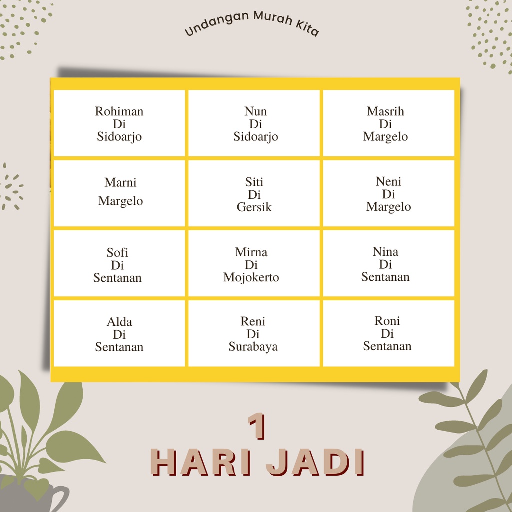 Stiker nama undangan | Label nama undangan | label undangan nikah | cetak nama undangan