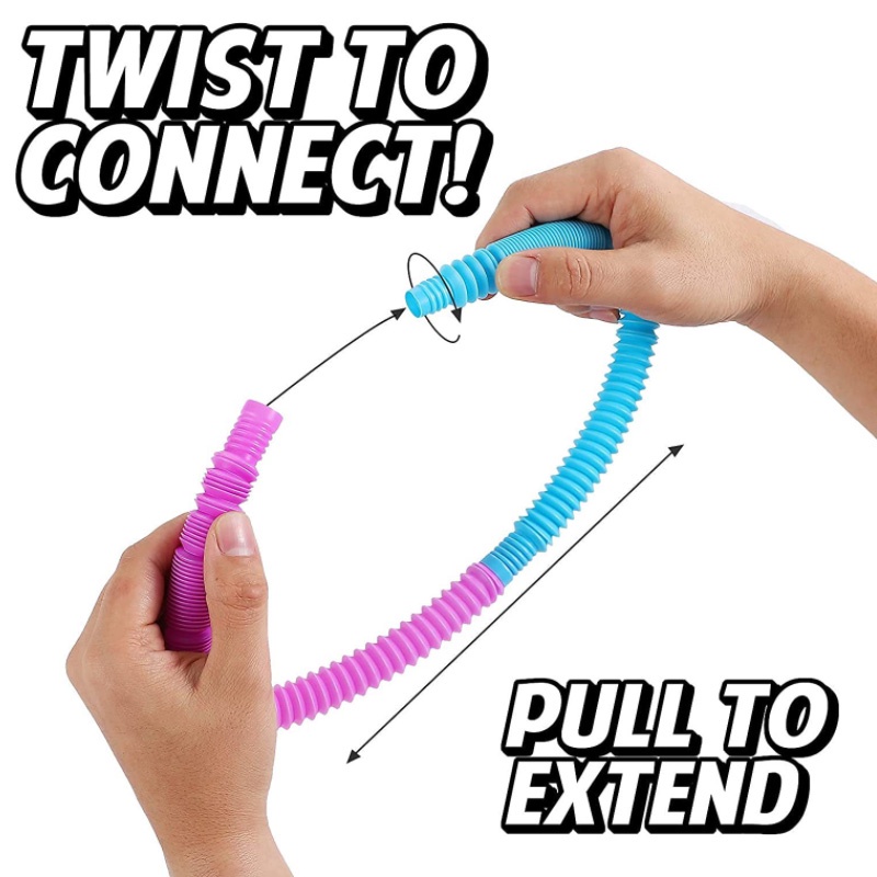 COD❤️Pop Tubes Fun Pull For Kids Stretch Bend Buil Sensory Provide Connect Toy For Autistic TN