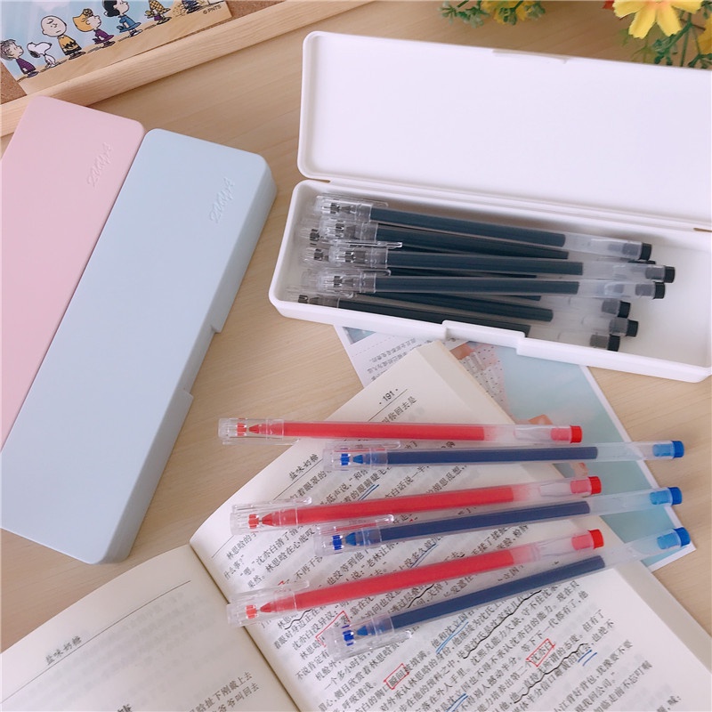 5pcs / Set Pulpen Gel 0.5mm Warna Hitam Simple Tahan Lama Untuk Pelajar