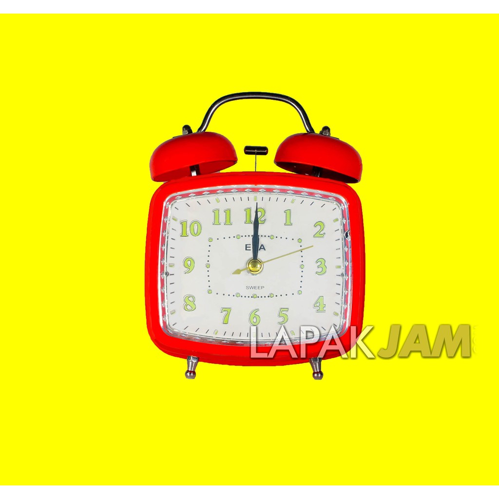 Jam Weker Lampu Kotak Alarm Clock Sweep Movement Unik Murah ESA 624