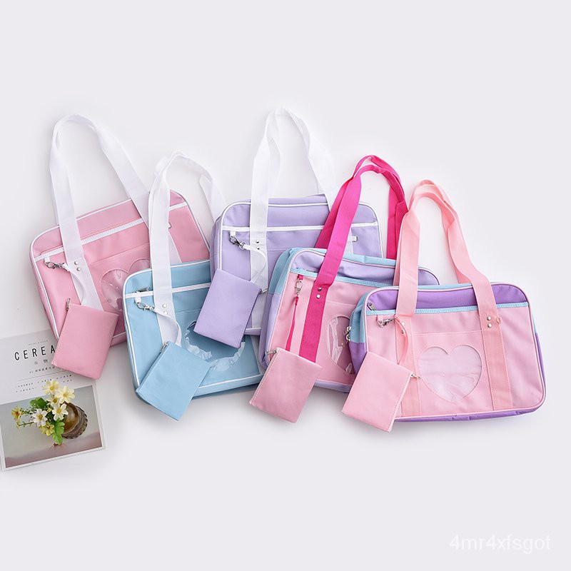 JBg Pink Preppy Style Travel Shoulder School Bags For Women Girls