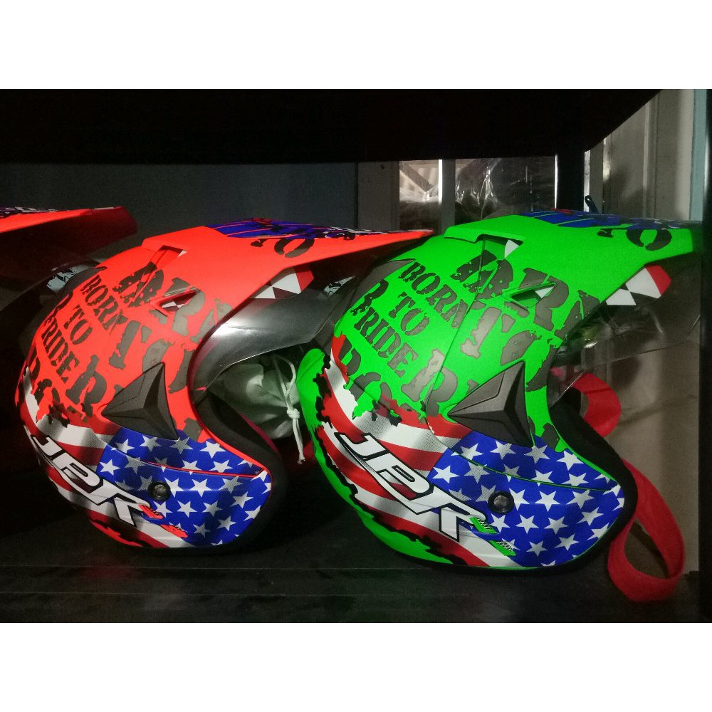 helm supermoto,semicross,cross,jpr fox, Terbaik