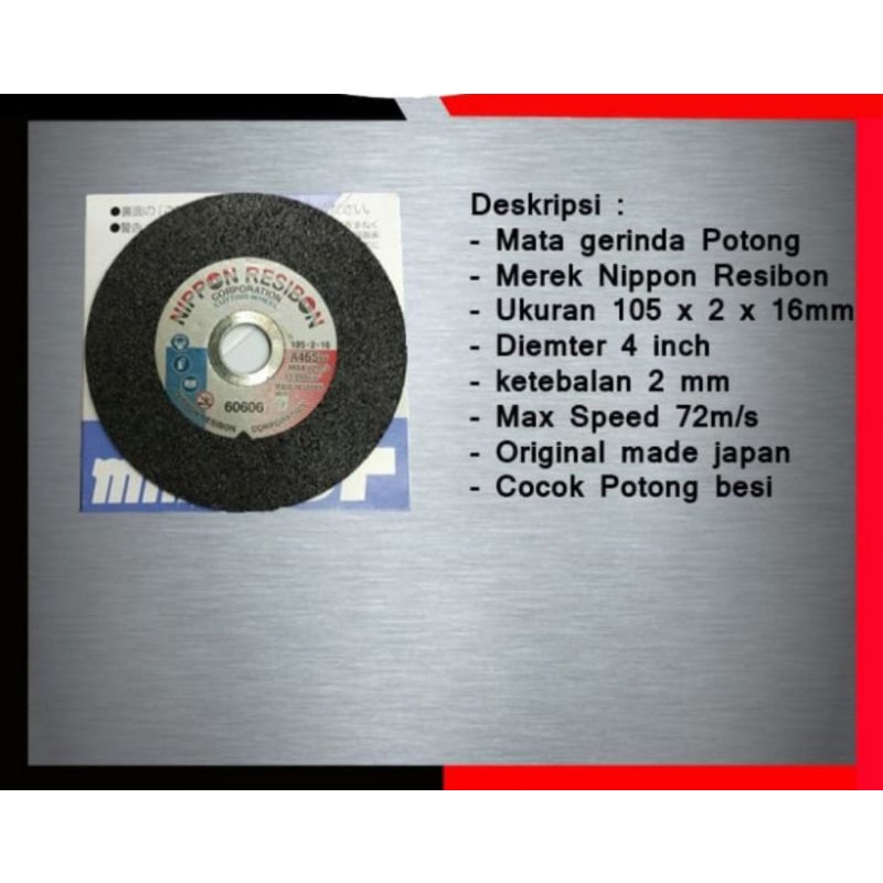 Mata potong besi 4" NIPPON RESIBON/Mata batu potong besi 4" NIPPON RESIBON