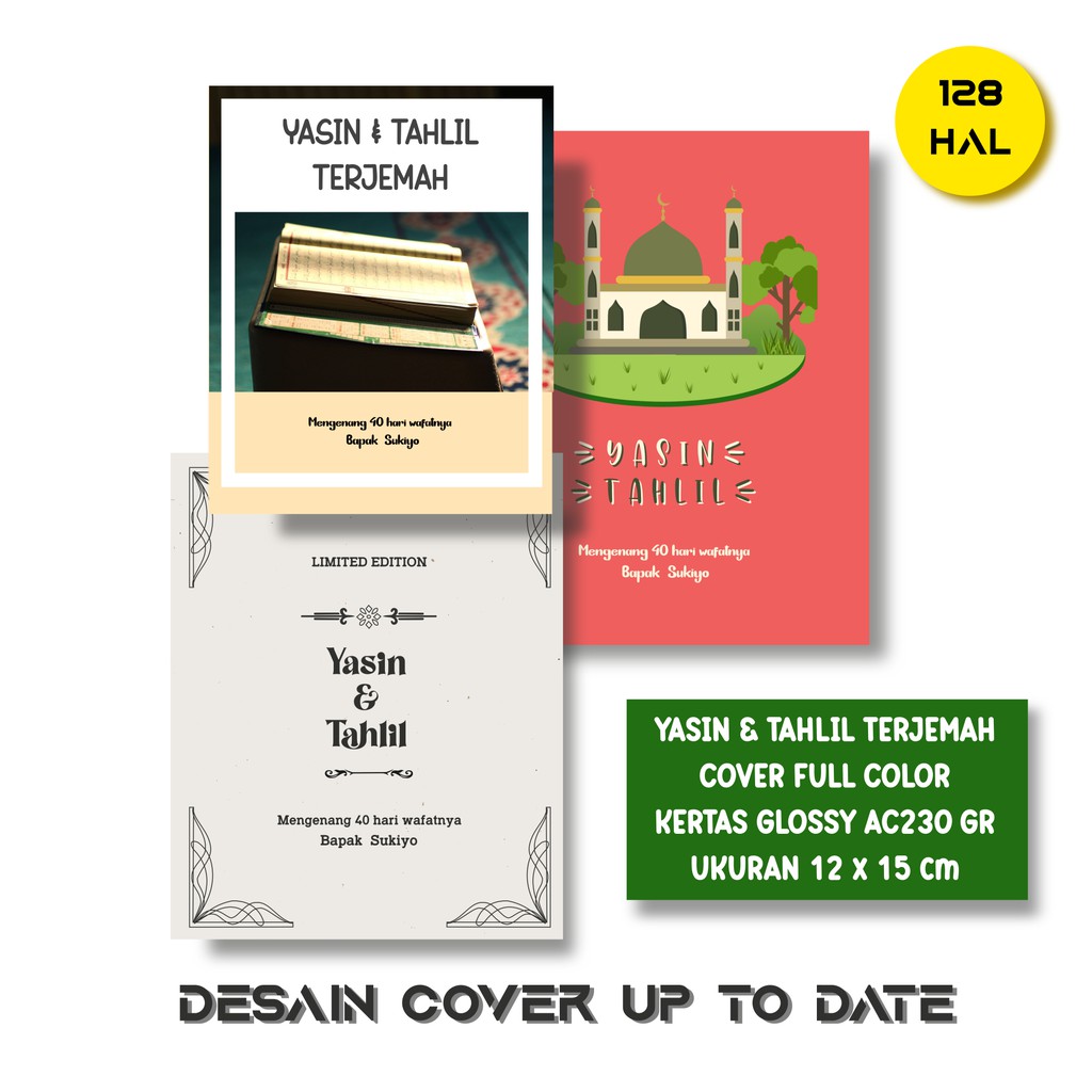 [Desain Cover Kekinian] Buku Yasin dan Tahlil 128 Hal + Foto Catching