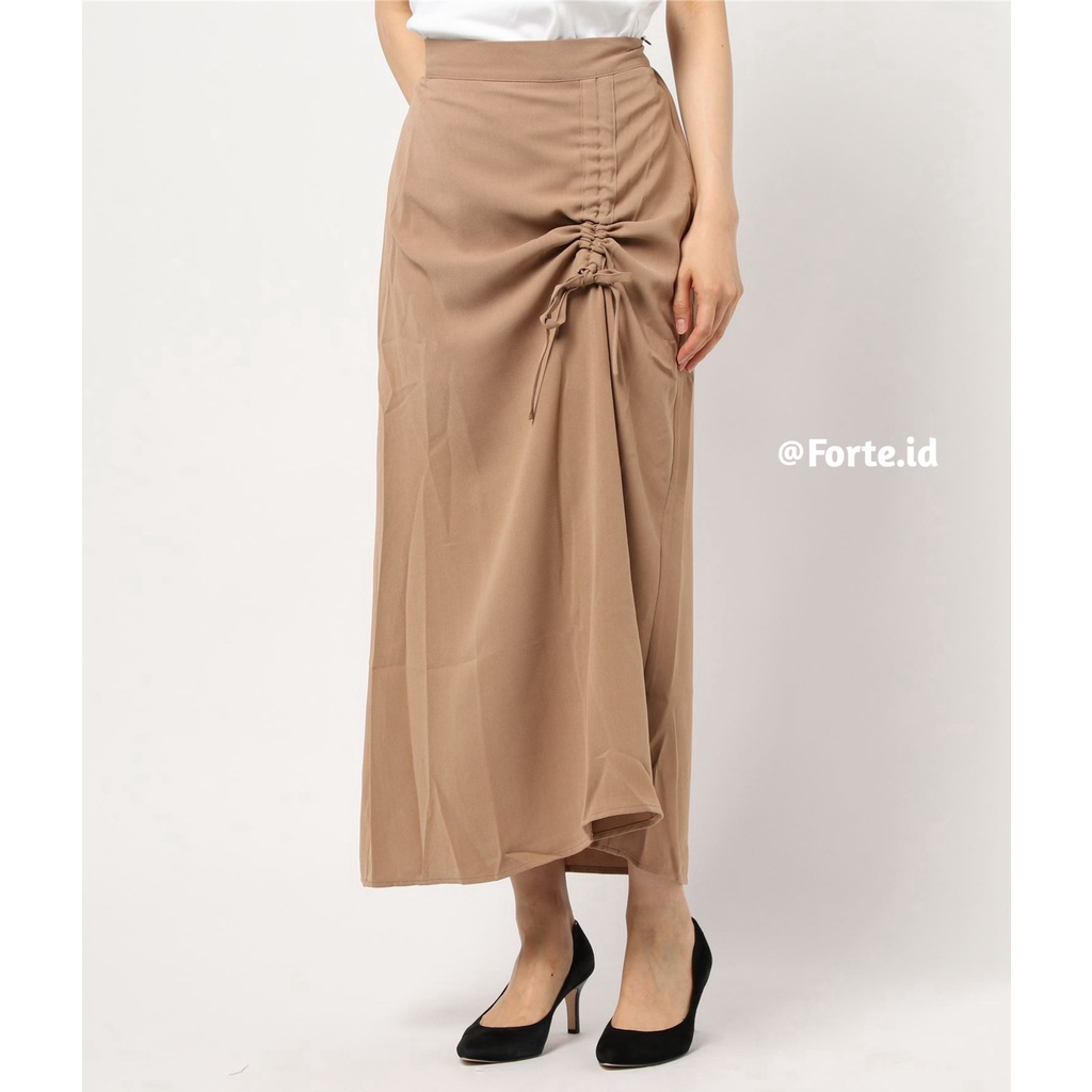 Rok Serut Crinklle Korean Style Serut Casual Flowy Midi Skirt Rok Span