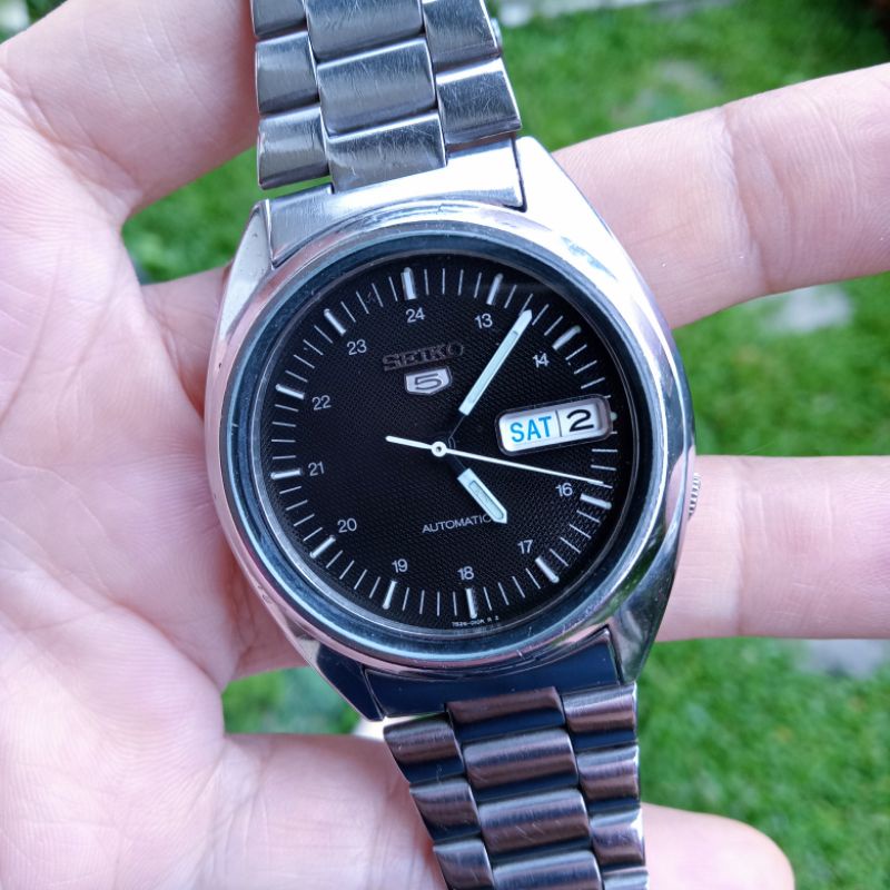 Seiko5 Automatic cal 7s26-0480 Military Tekstur Dial Backcase Transparan