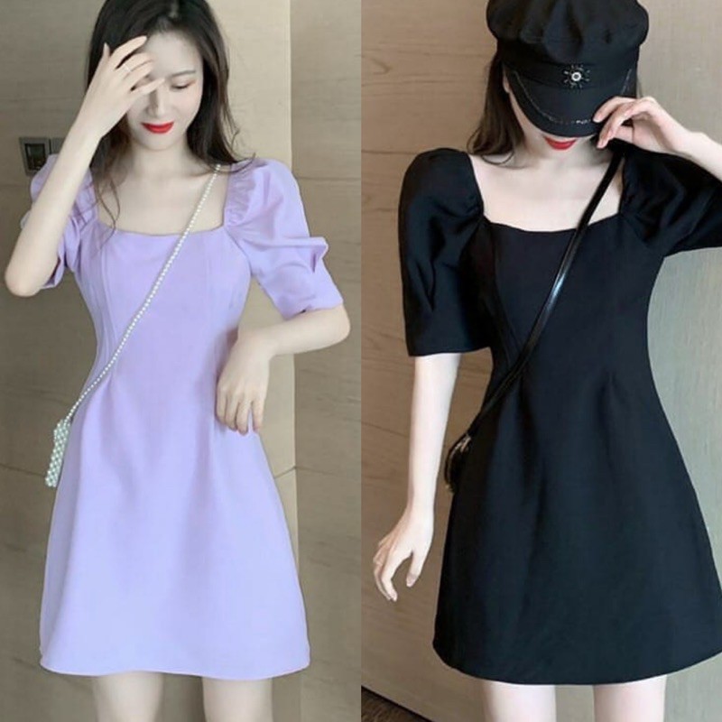 dress bodycon dengan warna lilac dan hitam model buff hand CODE TG49-674