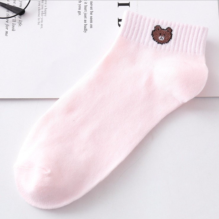 FAYES Kaos Kaki Line Brown / Kaos Kaki Ankle Cute / Kaos Kaki Sepatu Import U16-LINE BROWN PINK