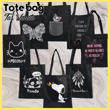 [FLY-ON] D003 TOTE BAG WANITA RESLETING TAS TOTE KPOP KARAKTER TAS KANVAS MOTIF 3