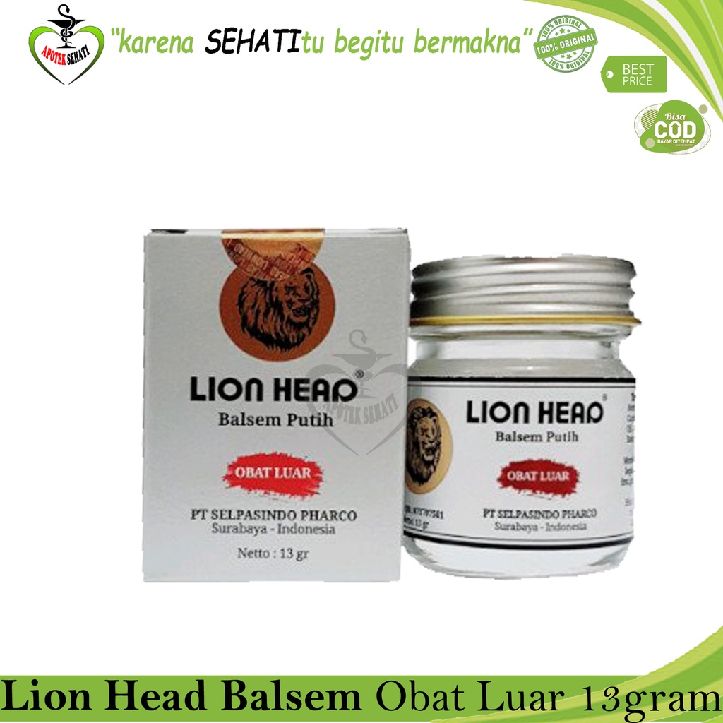 BALSEM LION HEAD 13GR BALSAM PUTIH OBAT GOSOK PUSING PEGAL LINU