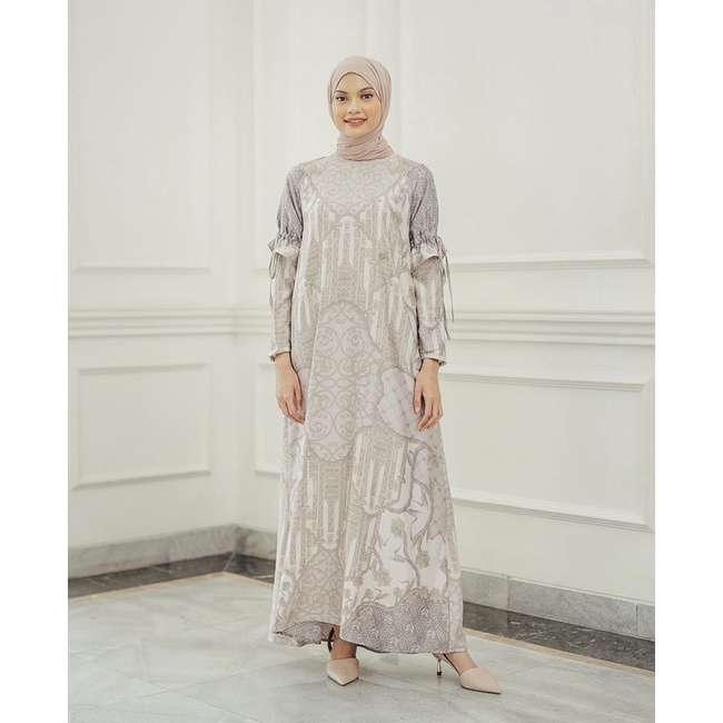 baju gamis geulis mariska dress - grey uk L