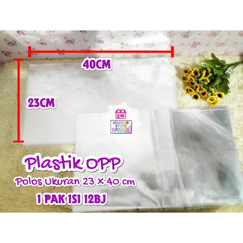 Plastik OPP polos ukuran 23 x 40 cm || OPP polos || Plastik Polos 23cm || Plastik Souvenir Polos