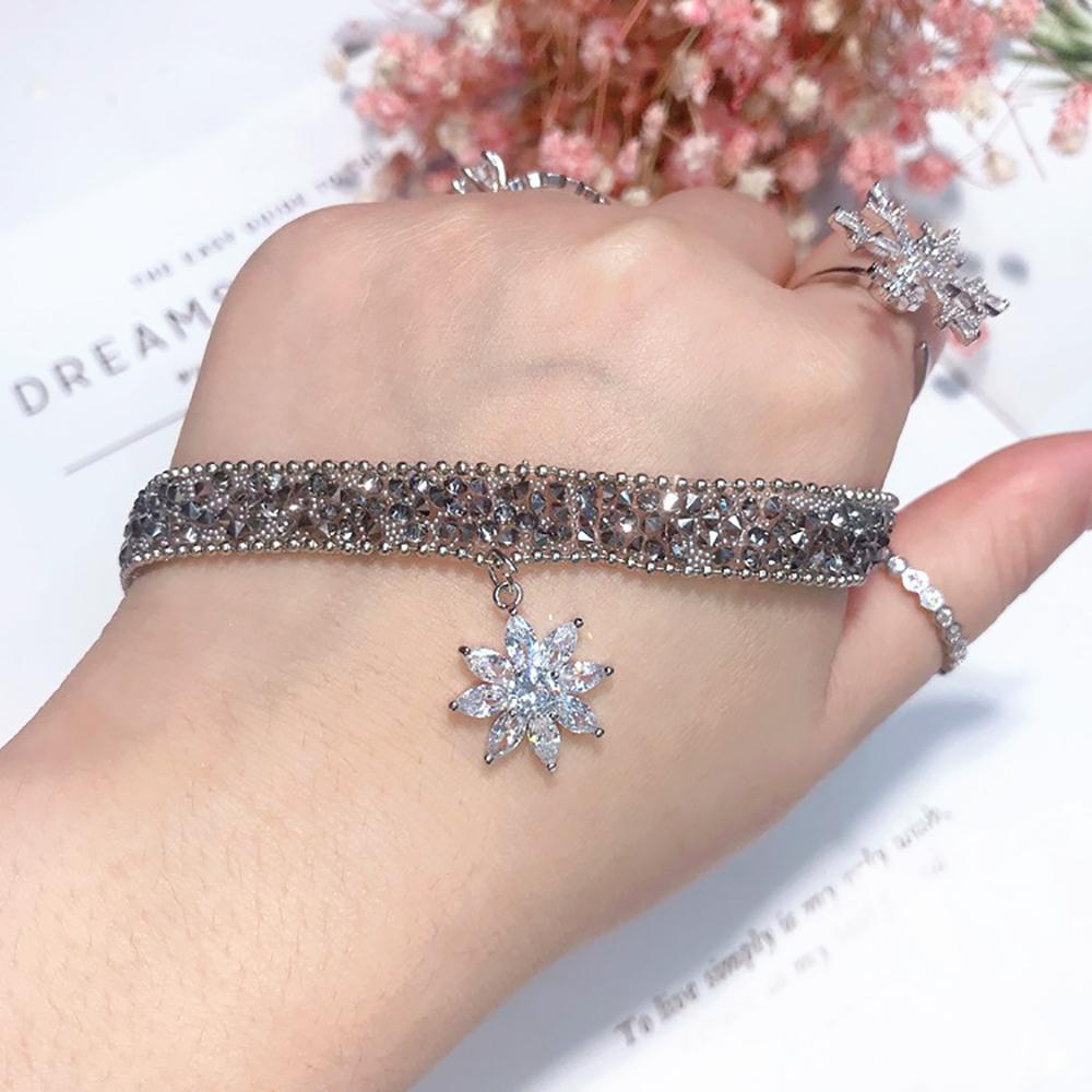 Mxbeauty Kalung Bunga Es Dapat Disesuaikan Chic Pesta Fashion Gadis Untuk Wanita Rantai Klavikula