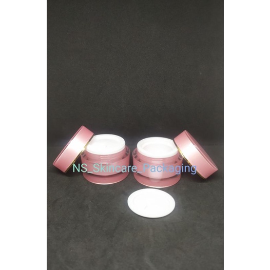 Pot acrylic 10gr pink frosted list gold impor / pot acrylic 10gr 10GR 10 GR pink