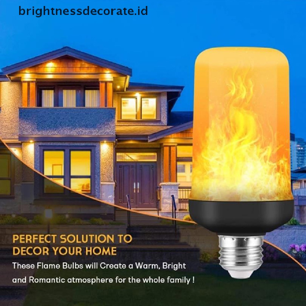[birth] 1/2Pack LED Flame Effect Fire Light Bulbs 4 Modes Flickering Effect Lighting  [ID]