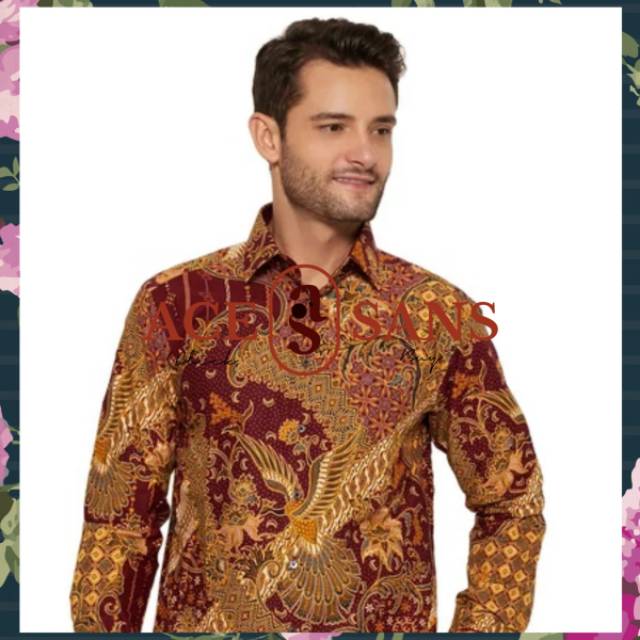 Alisan Kemeja Lengan Panjang Batik Reguler 10591 Merah | Kemeja Batik | Alisan | Kemeja | Original