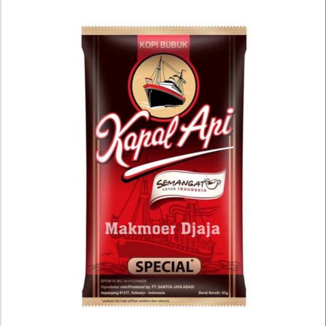 

Kopi Kapal Api Special 65gr (Kopi hitam 1 renteng isi 10 sachet)