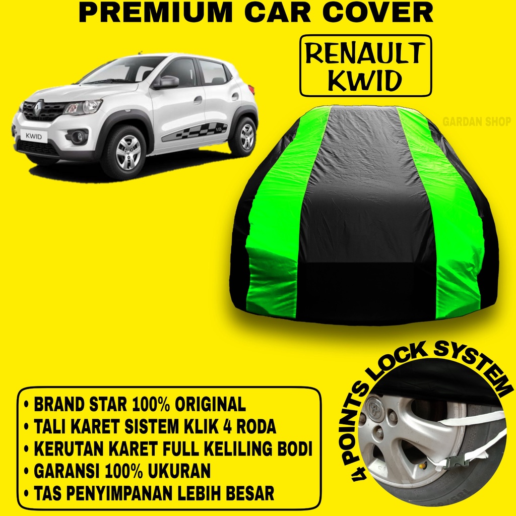 Body Cover RENAULT KWID Sarung Strip HIJAU Penutup Pelindung Bodi Mobil Renault Kwid PREMIUM