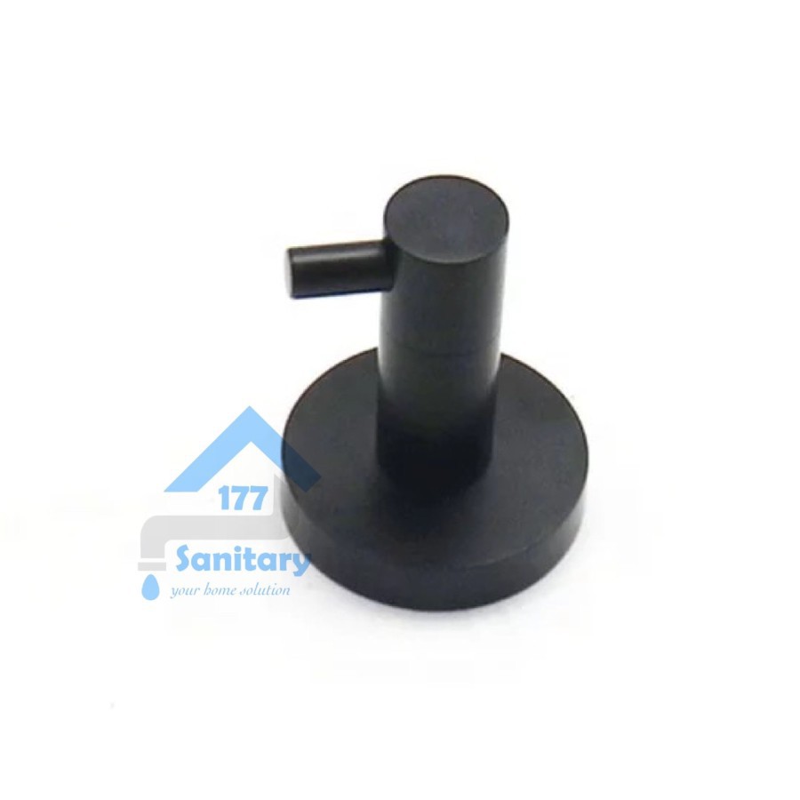 Kapstok single 26B Htiam minimalis - Gantungan baju hook hanger 1 kait Stainless 304 Black F7A