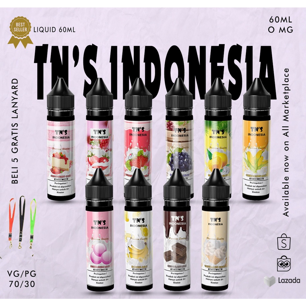 LIQUIDS EN'S VAPE 60ML likuids juice dan creamy bebas pilih rasa.