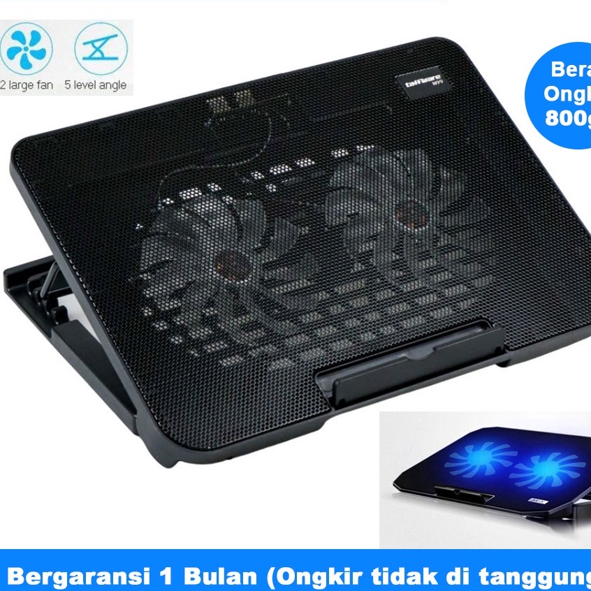 Kipas Cooling Pad laptop 2 Kipas Besar / 2 Big Fan Cooler Laptop Stand Adjustable Speed