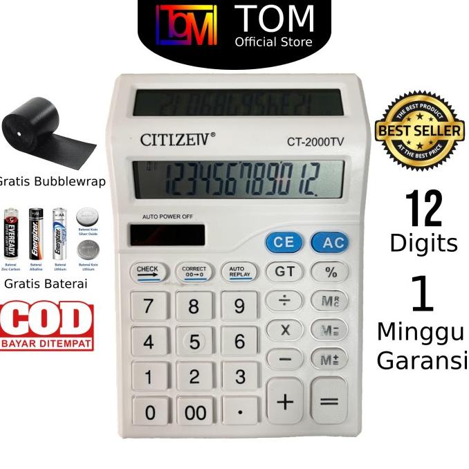 

[COD] Kalkulator Citizen CT-2000 2 Layar 14 Digit FREE ONGKIR Kode 1317