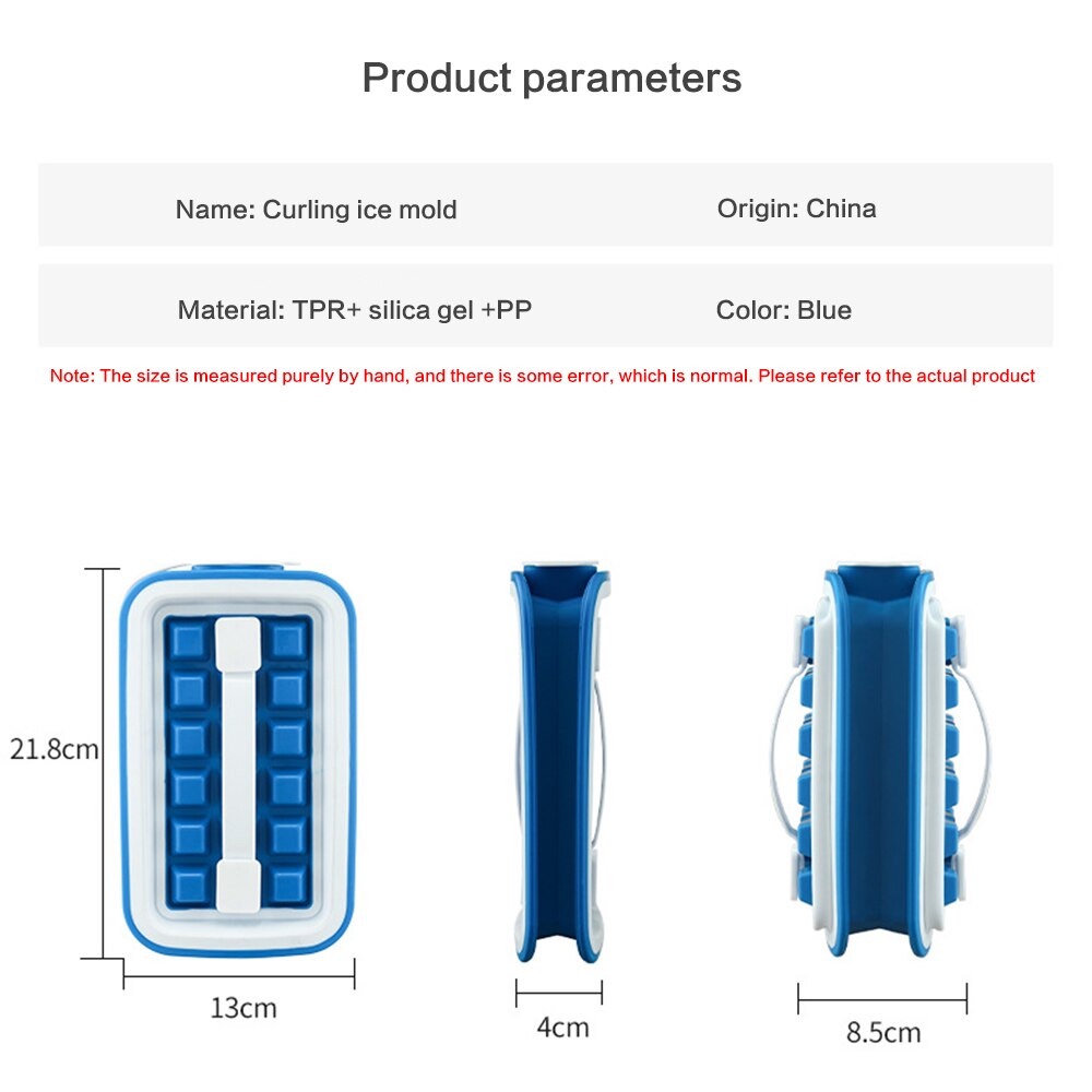 Cetakan Es Batu Ice Cube Maker Tray Storage - TW-160 - Blue