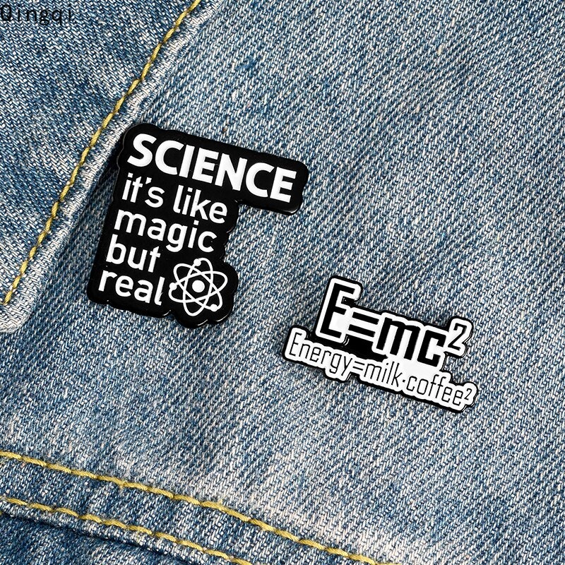 Bros Pin Enamel Desain Kutipan Science Is Magic But Real Energi Untuk Hadiah