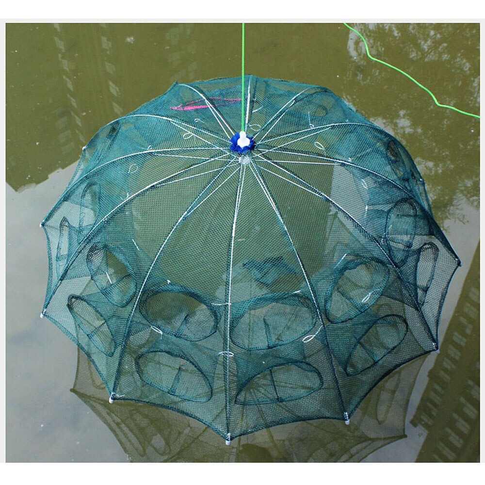 Alat pancing Perangkap Payung Bubu Hexagonal 8 Hole Fishing Net Trap Cage